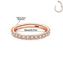 ADYJELY 1 pezzo Anello nasale a cerniera in acciaio inossidabile con CZ trasparente, 16G, anello a settore per setto nasale, labbra, sopracciglia, cartilagine, lobo, elice, daith, tragus, rook, piercing per orecchie e ombelico, anello per capezzoli, nero 6mm 8mm 10mm, gioielli per piercing per il corpo per donna e uomo