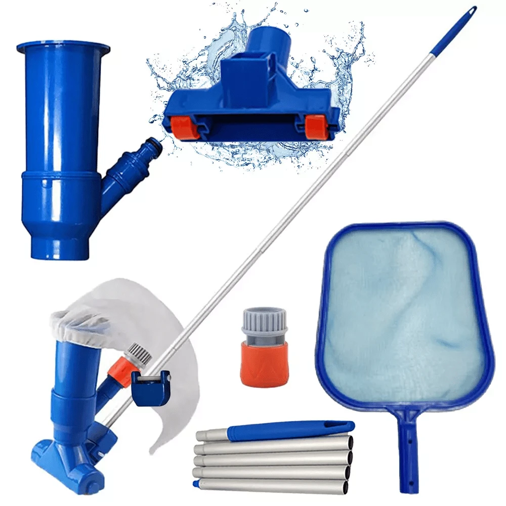 Pool Vacuum Cleaner With Net Pool Cleaning Kit Paddling Pool Cleaner Pond Vacuum - Blue - View 1