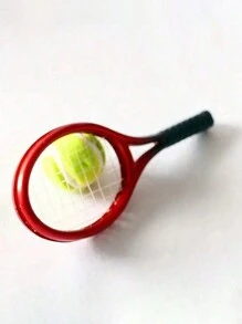 1入創意娃娃網球球拍玩具，迷你球拍，模擬網球配件，娃娃屋配件，運動器材組，節日道具禮品 - 彩色 - 查看 6