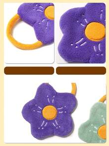 1入創意卡通花朵、水果、蔬菜形狀珊瑚絨手巾，可愛有趣貓腳印印刷浴室、廚房、餐廳清潔除油吸水抹布，柔軟親膚家居多功能掛式清潔布，旅行戶外便捷小毛巾