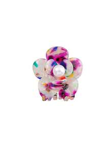 醋酸報關頭夾，女士洗浴用頭夾，拼接浴用頭鉗花朵珍珠馬尾夾，頂夾，髮夾