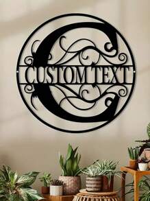 1pc Customized Iron-Made Metal Letter Sign With Personalized Name, 26 Letter Combination, Home Decor Metal Wall Art Outdoor Sign Gifts Birthday Graduation - Black - View 22