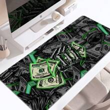 1pc Dollar Green  Mouse Pad Skeleton Get Money Large Gaming Mouse Pad Multi-Size Keyboard Desk Mat Rubber Anti-Slip Office Mouse Pad Desk Accessories Keyboard Desk Pad For School Office Home Gift For Friend Family - Color - View 2