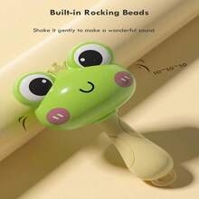 1pc Mini Baby Cartoon Rattle, Fun Rattle Shaker Toy For Infants 18+ Months, Cute Frog & Duck Design Rattle Drum, Infant Grasp Training Soothing Toy, Newborn Baby Birthday Gift - Multicolor - View 4