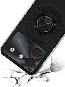 FUNDA USO RUDO CON ANILLO O CON CLIP PARA ZTE BLADE A34 ZTE BLADE A54 - Negro - Ver 3