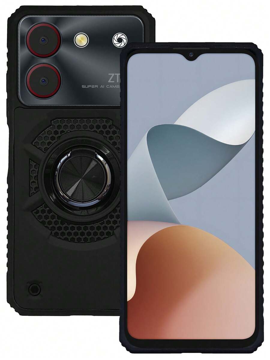 FUNDA USO RUDO CON ANILLO O CON CLIP PARA ZTE BLADE A34 ZTE BLADE A54 - Negro - Ver 1