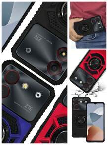 FUNDA USO RUDO CON ANILLO O CON CLIP PARA ZTE BLADE A34 ZTE BLADE A54 - Negro - Ver 5