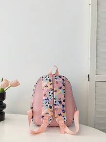 1pc Youth Football Nylon Backpack, Cute Cartoon Football Design Zipper Closure Daypack, Suitable For Autumn/Winter Daily Use - A - View 5