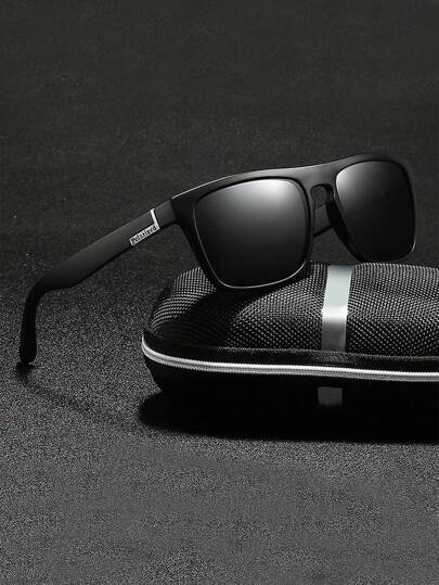 1 pieza Gafas de moda polarizadas para hombre, gafas para montar en bicicleta, gafas de moda para exteriores, gafas de moda casual (sin estuche de gafas) - Accesorios de playa, gafas de sol que combinan con suéter, chaqueta, sudadera con capucha, pantalones y pantalones cargo para verano, vacaciones en la playa, exteriores y viajes