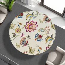 1入防水白色聚酯桌布，可愛印花圖案適用於家庭餐飲，彈性圓桌套 - 彩色 - 查看 10