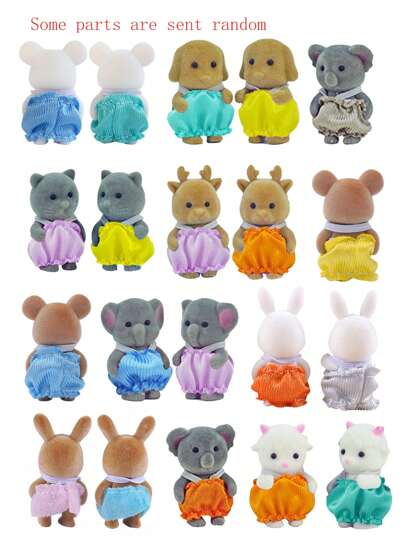 Stomle Family 1 pieza Decoración navideña Muñeca con figura de animal miniatura realista con pelusa (color surtido) - Koala, Reno de Papá Noel, Elefante, Marmota, Gato, Perro, Oveja, Conejo, Ratón, Muñeca familiar del bosque a escala 1:12 con extremidades móviles, accesorio para casa de muñecas DIY, muñeca de figura, regalo de cumpleaños y festividad para niñas, el empaque en bolsa puede dañarse durante el transporte. Decoración para el hogar, Calico Critters, Koala, Juguetes de Conejo