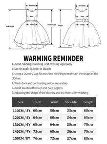 Young Girls Bat Pattern Black & White Contrast Halloween Party Princess Dress, Comes With Bag (Excluding Hair Accessories, Fabric Pattern Random) - Black and White - View 10