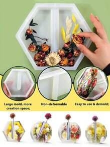 4/16pcs Crystal Drop Resin Mold Asymmetrical Acrylic Test Tube Vase Water Cultivation Plant Silicone Mold Home Decoration Ornaments Own Gift Mold