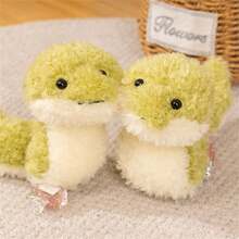 1 con rắn xanh lông xù dễ thương, búp bê nhồi bông động vật xoăn to - Nhiều màu - Xem 4