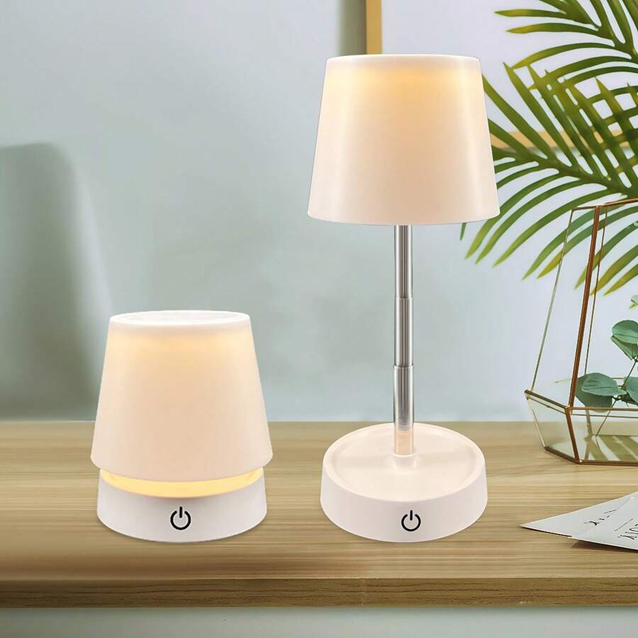 1 đèn bàn có thể thu gọn với chức năng điều khiển mờ bằng cảm ứng, đèn ngủ di động có thể điều chỉnh chiều cao và thanh có thể kéo dài - Hoàn hảo cho đèn ngủ trong nhà và ngoài trời, đèn chiếu sáng tác vụ, cắm trại, đi bộ đường dài và đêm ngoài hiên - Màu trắng ấm áp - Xem 1