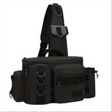 1pc Fishing Backpack Tackle Sling Bag - Fishing Shoulder Bag With Rod Holder -Perfect Fishing Gifts - Multicolor - View 13