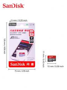 SANDISK SanDisk Micro SD Card Class 10 A1 Microsd 32GB 64GB 128GB 256GB 512GB 100MB/S U3 TF Memory Cards + SD Adapter