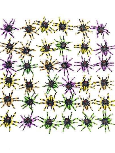 12/24/36pcs Realistic Giant Spider Toy Figures, Perfect For Pranks, Party Decorations, And Animal Model Collections(Random)