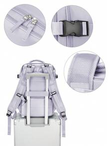 Mochila de viaje para llevar en cabina, resistente al agua, ligera, de gran capacidad, con tela de nylon, mochila para viajar, para negocios de corta distancia, para ordenador portátil de 15.6 pulgadas, adecuada para viajes de negocios, vacaciones escolares, viajes al aire libre, regalo para chicos, chicas y estudiantes, para hombres y mujeres, medida de 40x20x25 cm - Morado - Ver 9