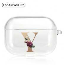 硅胶耳机盒兼容 Airpods Pro 印刷金色字母无线蓝牙耳机充电盒保护套 - AirPods Pro (Clear) - 查看 20