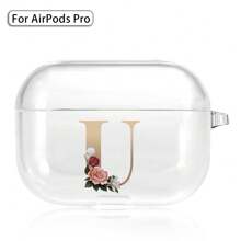 硅胶耳机盒兼容 Airpods Pro 印刷金色字母无线蓝牙耳机充电盒保护套 - AirPods Pro (Clear) - 查看 12