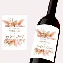 30张/定制芦苇草图案葡萄酒瓶贴膜贴纸，可定制标签，可添加任何文字，适用于各种场合，个性化设计，例如洗礼、生日、婴儿派对等。时尚、多彩、可爱、萌趣、简约、卡哇伊、时尚，适合圣诞节、冬季、秋季等节日，是冬季时尚、圣诞礼物、圣诞装饰、个性化圣诞饰品的理想之选。森林色调，女士发饰。 - 橘色 - 查看 14