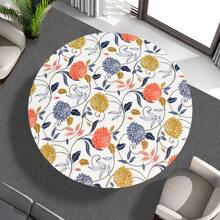 1入防水白色聚酯桌布，可愛印花圖案適用於家庭餐飲，彈性圓桌套 - 彩色 - 查看 15