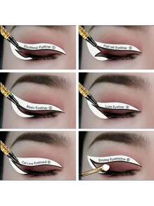 12pcs Fox Tail Shaped Eyeliner Stencil Winged And Smoky Eye Shadow Applicator, Suitable For Liquid Eyeliner, Waterproof Eyeliner Pencil, Eye Liner Gel, Eye Liner Pencil, Eye Liner Brush; Ideal For Beginners And Professional Makeup Artists,Makeup,Cheap,Room Decor,Vanity,Travel,Bedroom,Makeup Accessories,Cheap,Stocking Stuffers,Makeup,Makeup Tools,Cheap Stuff,Gifts,Gifts For Women,Christmas Gifts - White - View 3