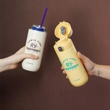 LocknLock 不锈钢真空隔热玻璃杯，带拉环盖，设计成汽水罐形状