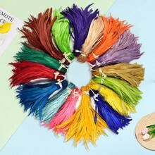 15入組35-40cm有色公雞尾羽毛，DIY縫紉服飾配飾白色羽毛擺設婚禮長羽毛裝飾中心 - 彩色 - 查看 9