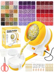 1pc Electric Beading Machine Kit - USB Powered Automatic Beading Threading Device For DIY Jewelry Making, Creative Hand-Woven Bracelet, Quick Rotating Beads For Polymer Clay And Seed Beads - Bead Stringer - View 5