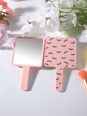 1pc New Style Cartoon Allover Print Portable Handheld Makeup Mirror With Handle, Mini High-Definition Mirror, Convenient For Touch- On The Go, Fits In Handbag,Makeup,Cheap,Room Decor,Vanity,Travel,Bedroom,Makeup Accessories,Mirror,Vanity Mirror,Mini Mirror,Compact Mirror,Mirror Small,Hand Mirror,Cheap,Stocking Stuffers,Makeup,Makeup Tools,Cheap Stuff,Gifts,Gifts For Women,Christmas Gifts