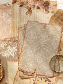 1包/30張復古質感植物花卉裝飾便條紙，紙張材質 - 彩色 - 查看 1