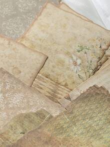 1包/30張復古質感植物花卉裝飾便條紙，紙張材質 - 彩色 - 查看 4