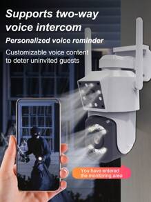 Teruhal WiFi監控攝像機2.4G WiFi夜視運動偵測家庭安保攝像機廣角IP攝像機（不含SD卡，需另外購買），免電池防水戶外設計 - 白色 - 查看 6