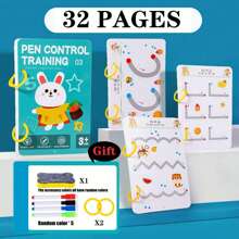 Magical Tracking Exercise Book Control Training Book, Reusable Magic Exercise Copy, Children's Montessori Painting Education Stationery (Random Colors And Styles Of Components), Toys, Montessori Toys, Kids Toys, Kids Writing Book, Kids Reading Books, Girls Toys, Adhd, Back To School