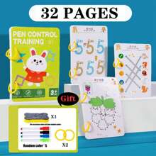 Magical Tracking Exercise Book Control Training Book, Reusable Magic Exercise Copy, Children's Montessori Painting Education Stationery (Random Colors And Styles Of Components), Toys, Montessori Toys, Kids Toys, Kids Writing Book, Kids Reading Books, Girls Toys, Adhd, Back To School