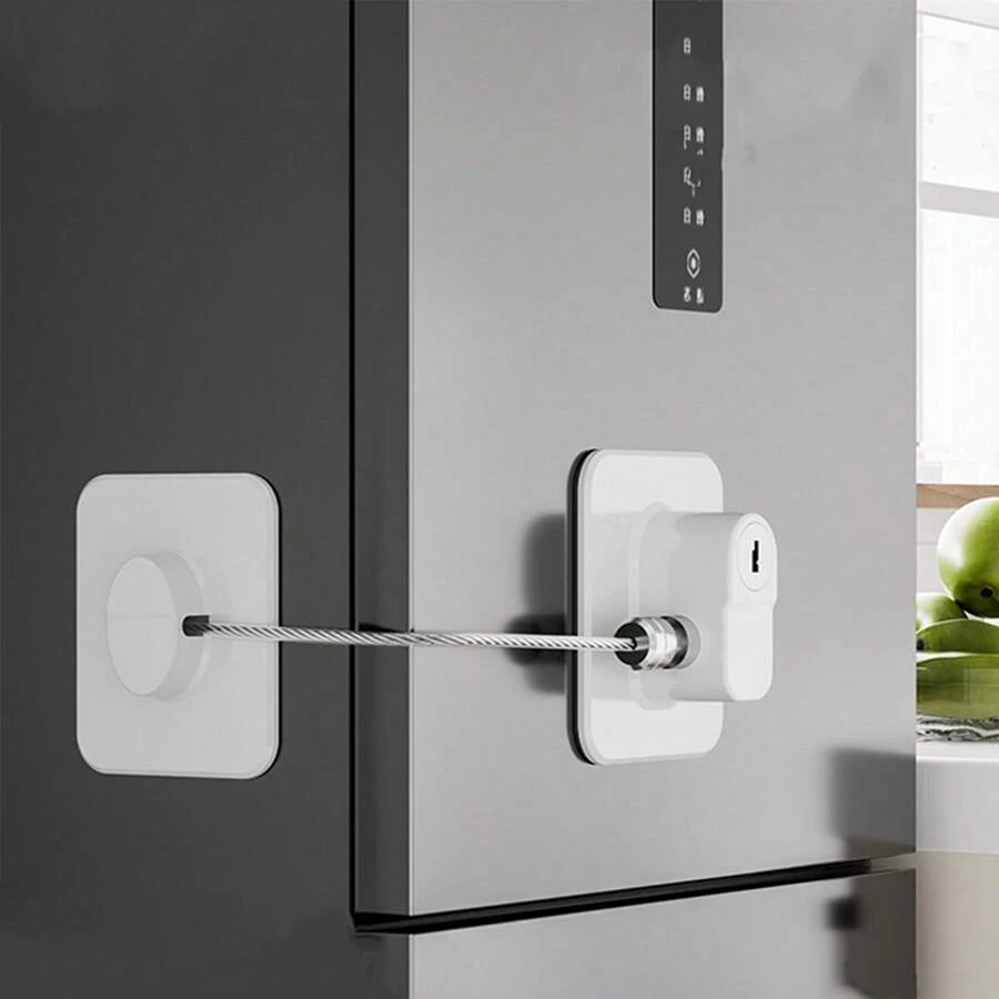 1入組冰箱鎖，附鑰匙的冰箱鎖，冷凍庫鎖和兒童安全櫥櫃鎖