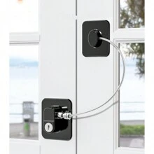 1入組冰箱鎖，附鑰匙的冰箱鎖，冷凍庫鎖和兒童安全櫥櫃鎖 - 黑白 - 查看 9