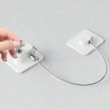 1入組冰箱鎖，附鑰匙的冰箱鎖，冷凍庫鎖和兒童安全櫥櫃鎖 - 黑白 - 查看 11