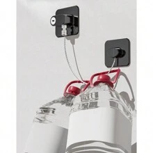 1入組冰箱鎖，附鑰匙的冰箱鎖，冷凍庫鎖和兒童安全櫥櫃鎖 - 黑白 - 查看 7