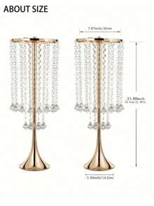 2 件亚克力吊珠花架，高 21.88 英尺，电镀，餐桌花架，家居装饰，婚礼及节日装饰，婚礼装饰，中心装饰，桌面装饰，派对 - 兩種顏色 - 查看 3