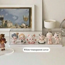 1pc Transparent Dustproof Display Shelf Desktop Cartoon Toy Storage Rack, Stackable Dustproof Storage Box For Collectibles, Action Figures, Plush Toys, Multi-Functional Collection Display Organizer - Clear - View 15