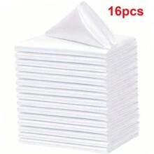 8/16/24张散装婚礼餐巾，优雅方形餐桌餐巾，缎面餐巾，适用于餐厅、宴会、毕业派对、返校季（43*43厘米/17*17英寸） - 白色 - 查看 6