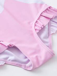 mini bala Traje de baño de una sola pieza ligero para bebé niña con protección solar para el verano