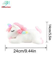 Molutian 3 种尺寸独角兽毛绒玩具独角兽填充动物枕头玩具可爱柔软粉色独角兽毛绒玩具带彩虹翅膀女孩礼物家居装饰、独角兽、填充动物、毛绒玩具 - 白色 - 查看 13