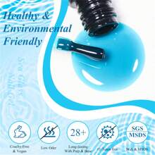 MEET ACROSS 12支装水晶果冻玻璃凝胶指甲油套装，7毫升夏季美甲透明糖果色凝胶指甲油套装，半永久混合指甲油，玻璃糖系列果冻凝胶指甲油，可卸除UV/LED指甲胶，带盒凝胶美甲套装，美甲用品，美甲DIY，家庭沙龙，女士礼物 - 彩色 - 查看 7