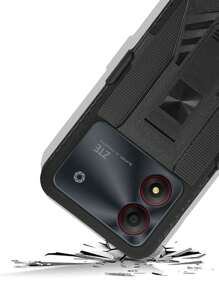FUNDA USO RUDO CON ANILLO O CON CLIP PARA ZTE BLADE A34 ZTE BLADE A54 - Blanco y Negro - Ver 5