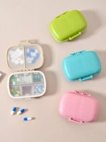 1 件便携式旅行药盒，带密封 8 隔层药盒小药盒药片小麦秸秆容器便携式 8 隔层密封药丸收纳盒防潮药丸分配和储存盒药丸收纳盒，适用于口红、刷子、护肤品、手机、硬币、小物品，适用于家庭、礼物、度假和节日万圣节圣诞节多功能用途，礼品包装袋礼品包装袋 - 彩色 - 查看 3