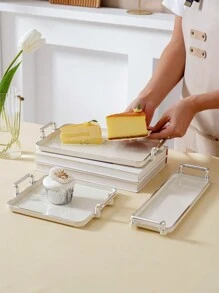 1 件储物托盘/零食托盘/杯托盘/咖啡杯托盘/装饰水果托盘/甜点托盘/可重复使用的零食托盘/面包托盘/厨具托盘/餐桌装饰托盘/房间装饰托盘/节日派对圣诞礼物装饰托盘、厨房、圣诞礼物 - 彩色 - 查看 10